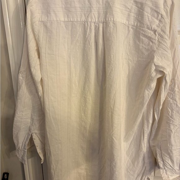 GAP Optic White Tab Henley Long sleeved Blouse Women’s XL - Picture 5 of 14